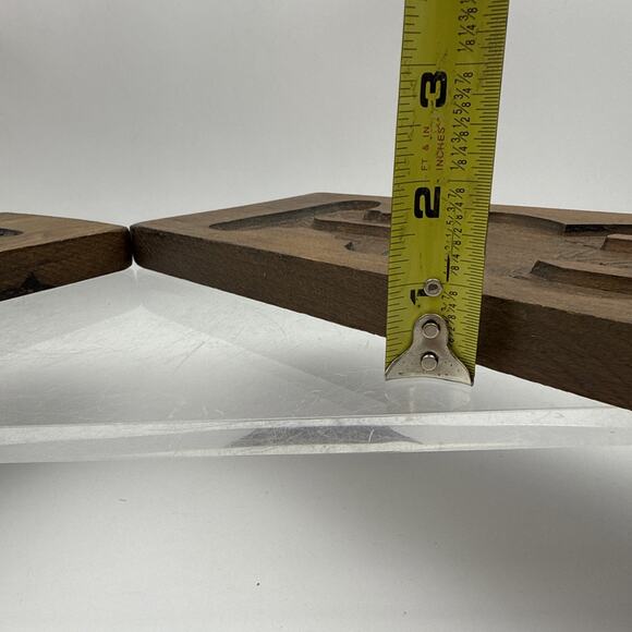 Pair 14” Vintage Wooden Cookie Molds German Dutch Carved Wood Wall Decor Kitchen - Picture 15 of 15